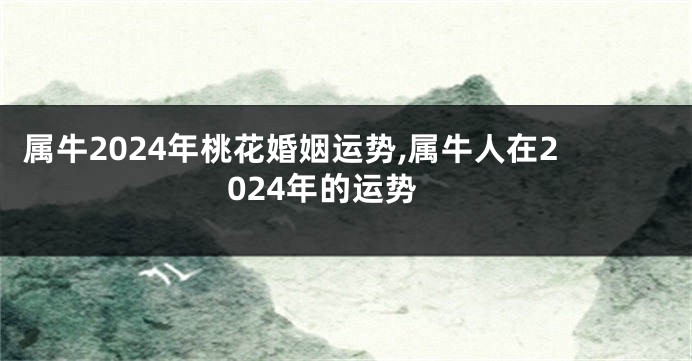 属牛2024年桃花婚姻运势,属牛人在2024年的运势