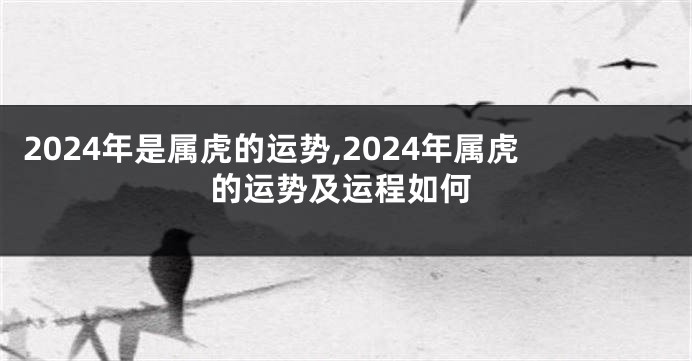 2024年是属虎的运势,2024年属虎的运势及运程如何