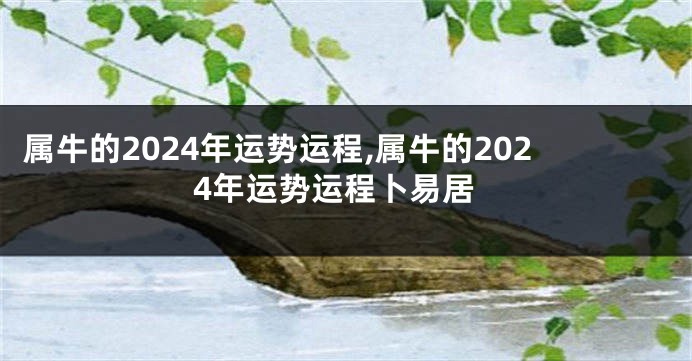属牛的2024年运势运程,属牛的2024年运势运程卜易居