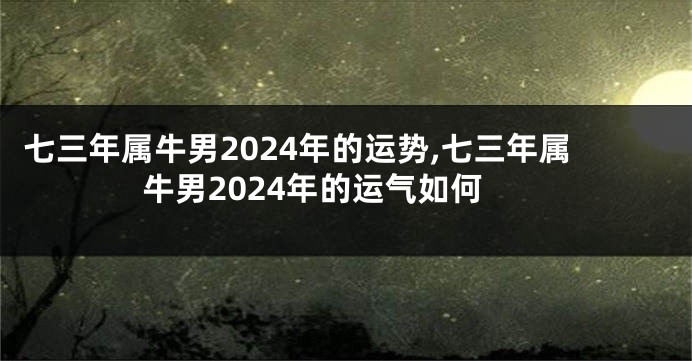 七三年属牛男2024年的运势,七三年属牛男2024年的运气如何