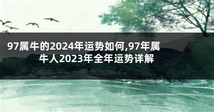 97属牛的2024年运势如何,97年属牛人2023年全年运势详解