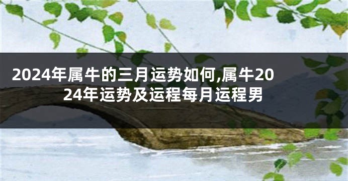 2024年属牛的三月运势如何,属牛2024年运势及运程每月运程男