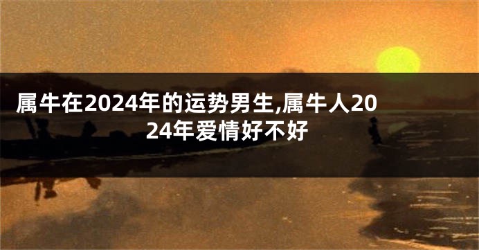 属牛在2024年的运势男生,属牛人2024年爱情好不好