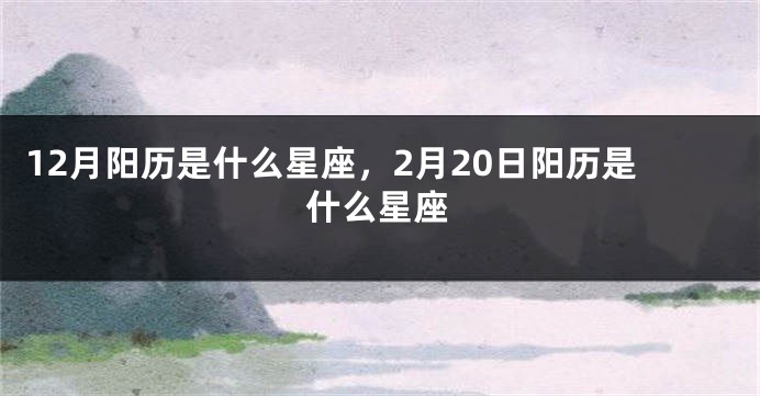 12月阳历是什么星座，2月20日阳历是什么星座