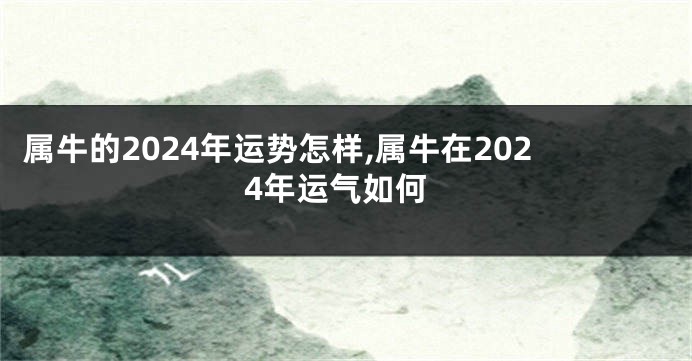 属牛的2024年运势怎样,属牛在2024年运气如何