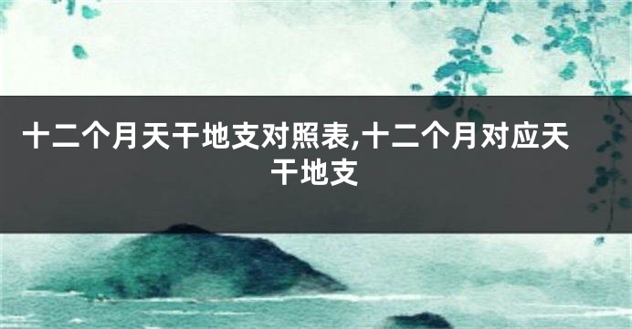 十二个月天干地支对照表,十二个月对应天干地支