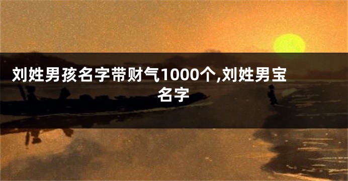刘姓男孩名字带财气1000个,刘姓男宝名字
