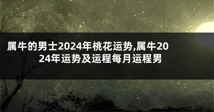 属牛的男士2024年桃花运势,属牛2024年运势及运程每月运程男