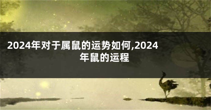 2024年对于属鼠的运势如何,2024年鼠的运程
