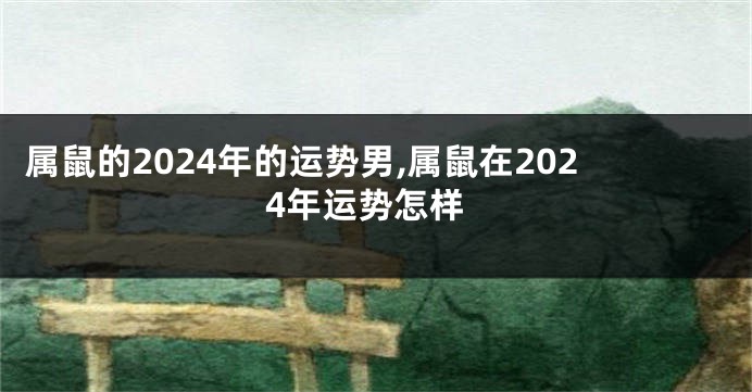 属鼠的2024年的运势男,属鼠在2024年运势怎样