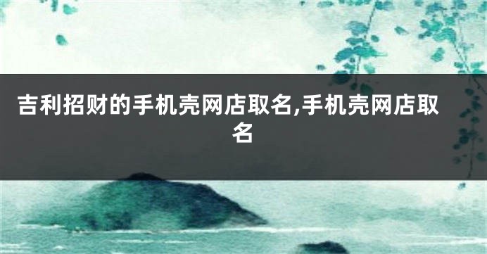 吉利招财的手机壳网店取名,手机壳网店取名