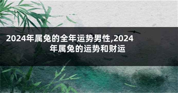 2024年属兔的全年运势男性,2024年属兔的运势和财运