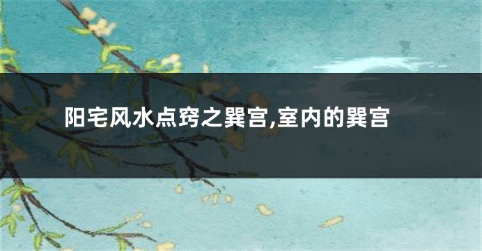 阳宅风水点窍之巽宫,室内的巽宫