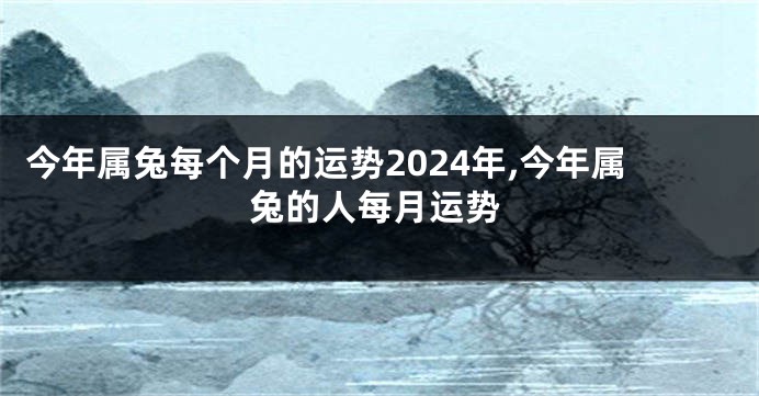 今年属兔每个月的运势2024年,今年属兔的人每月运势