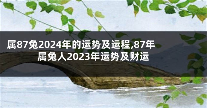 属87兔2024年的运势及运程,87年属兔人2023年运势及财运