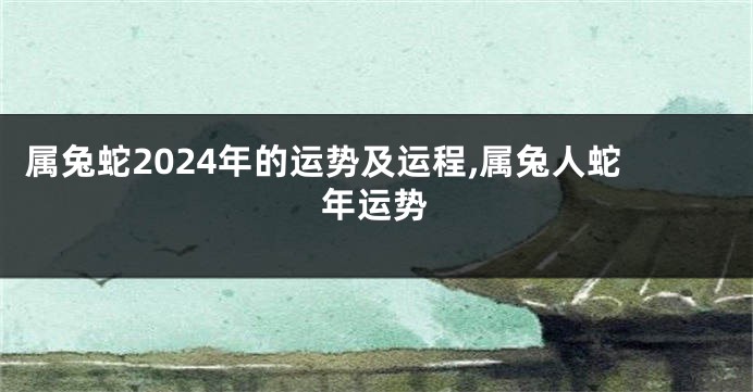 属兔蛇2024年的运势及运程,属兔人蛇年运势