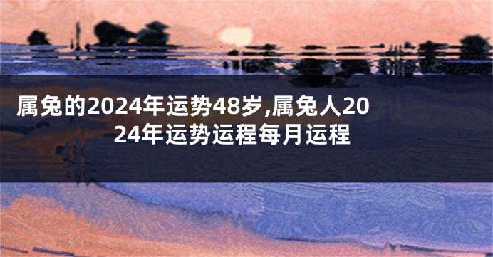 属兔的2024年运势48岁,属兔人2024年运势运程每月运程