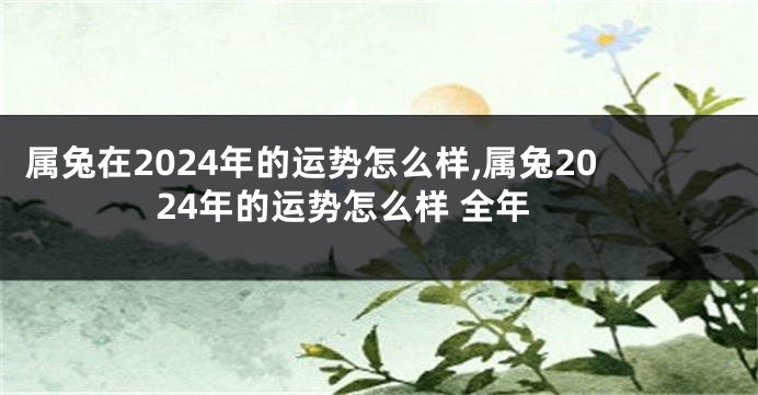 属兔在2024年的运势怎么样,属兔2024年的运势怎么样 全年