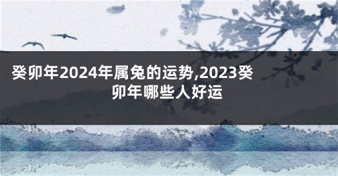 癸卯年2024年属兔的运势,2023癸卯年哪些人好运