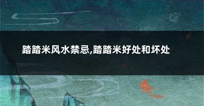 踏踏米风水禁忌,踏踏米好处和坏处