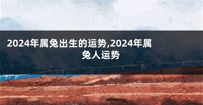 2024年属兔出生的运势,2024年属兔人运势
