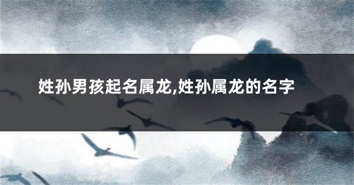 姓孙男孩起名属龙,姓孙属龙的名字