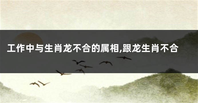 工作中与生肖龙不合的属相,跟龙生肖不合