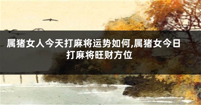 属猪女人今天打麻将运势如何,属猪女今日打麻将旺财方位