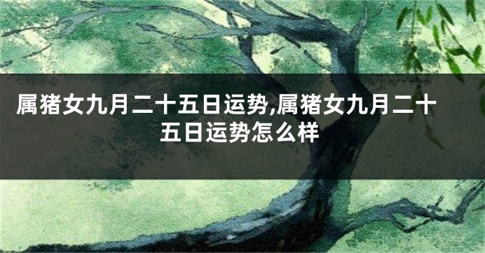 属猪女九月二十五日运势,属猪女九月二十五日运势怎么样