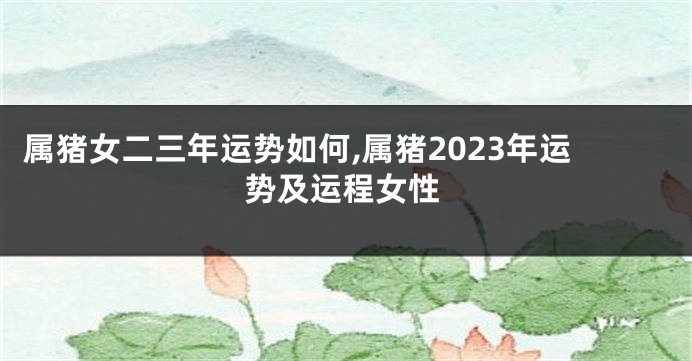 属猪女二三年运势如何,属猪2023年运势及运程女性