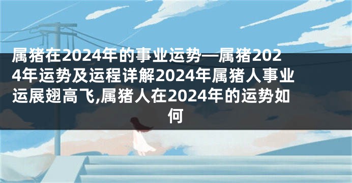 属猪在2024年的事业运势—属猪2024年运势及运程详解2024年属猪人事业运展翅高飞,属猪人在2024年的运势如何