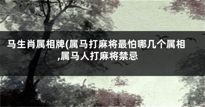 马生肖属相牌(属马打麻将最怕哪几个属相,属马人打麻将禁忌