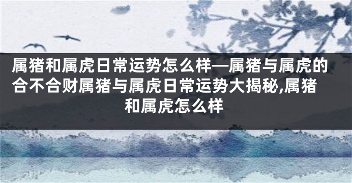 属猪和属虎日常运势怎么样—属猪与属虎的合不合财属猪与属虎日常运势大揭秘,属猪和属虎怎么样