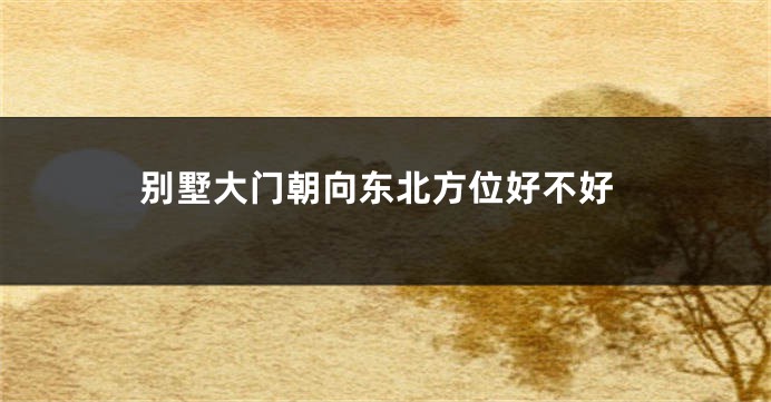 别墅大门朝向东北方位好不好