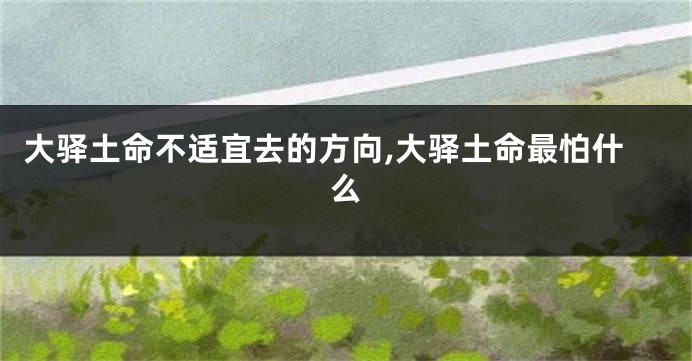 大驿土命不适宜去的方向,大驿土命最怕什么
