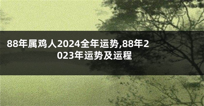 88年属鸡人2024全年运势,88年2023年运势及运程
