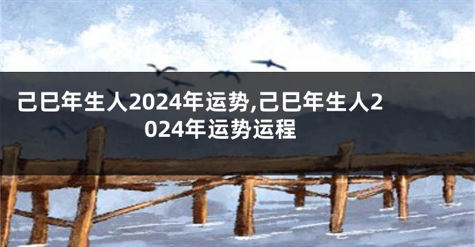 己巳年生人2024年运势,己巳年生人2024年运势运程