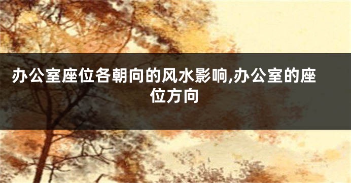 办公室座位各朝向的风水影响,办公室的座位方向
