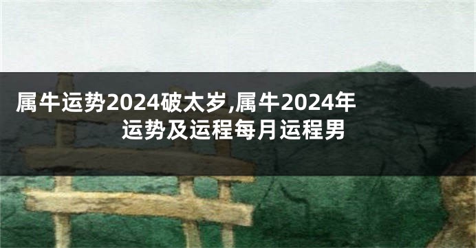 属牛运势2024破太岁,属牛2024年运势及运程每月运程男
