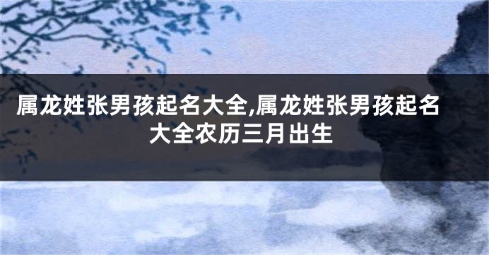 属龙姓张男孩起名大全,属龙姓张男孩起名大全农历三月出生