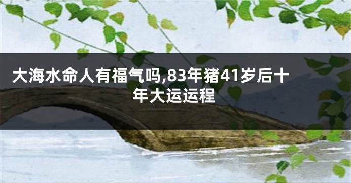 大海水命人有福气吗,83年猪41岁后十年大运运程