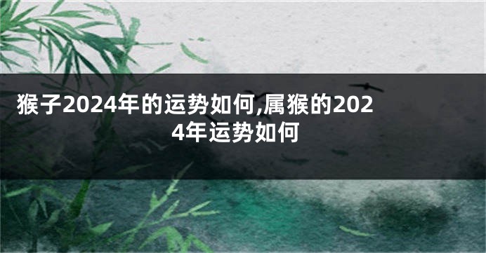 猴子2024年的运势如何,属猴的2024年运势如何