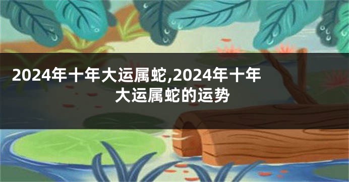 2024年十年大运属蛇,2024年十年大运属蛇的运势
