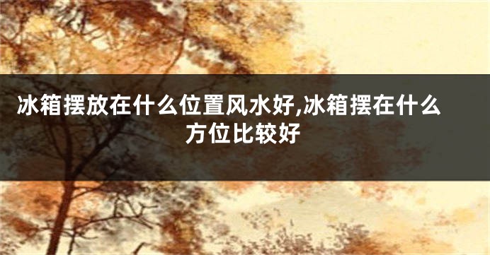 冰箱摆放在什么位置风水好,冰箱摆在什么方位比较好