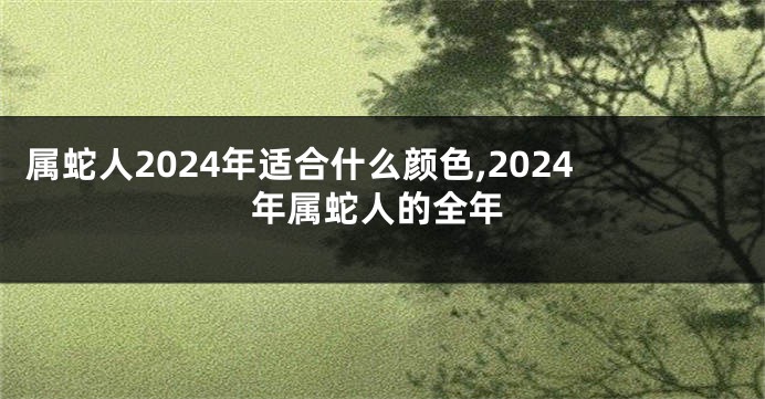 属蛇人2024年适合什么颜色,2024年属蛇人的全年