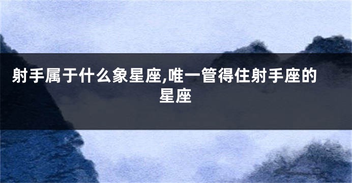 射手属于什么象星座,唯一管得住射手座的星座