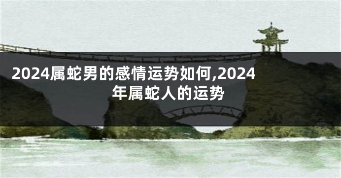 2024属蛇男的感情运势如何,2024年属蛇人的运势