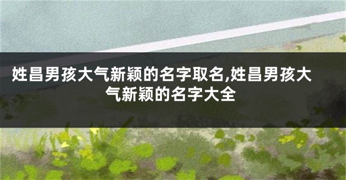姓昌男孩大气新颖的名字取名,姓昌男孩大气新颖的名字大全