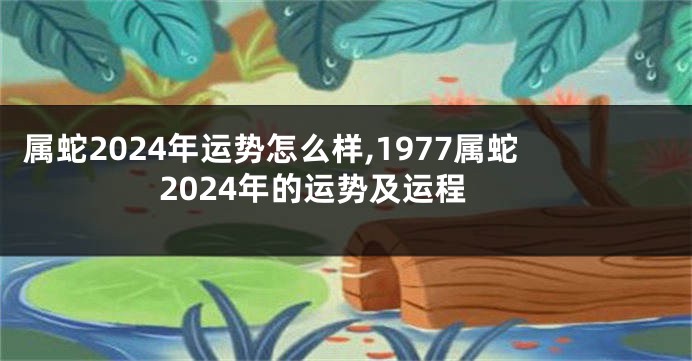 属蛇2024年运势怎么样,1977属蛇2024年的运势及运程