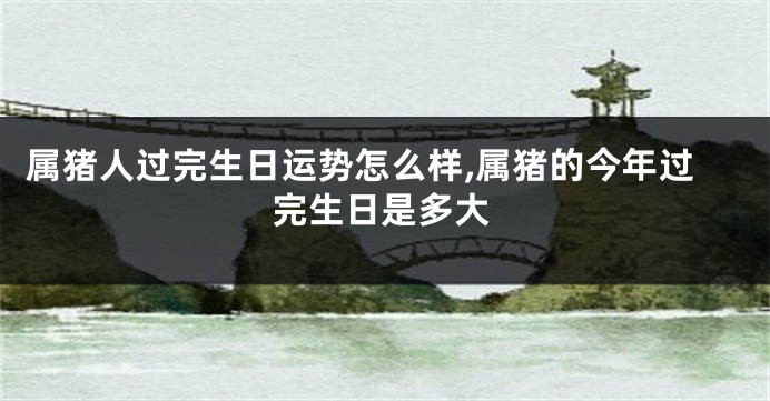属猪人过完生日运势怎么样,属猪的今年过完生日是多大